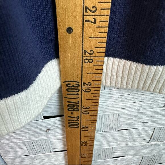 Tommy Hilfiger Anchor-Patterned Sweater Navy Cream nautical coastal plus size - Picture 6 of 8